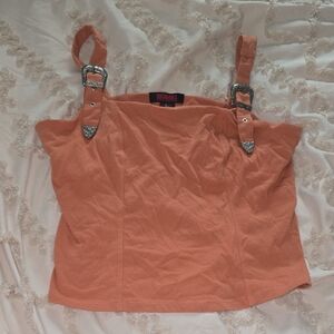 Rock & Roll Denim Buckle Tank Top